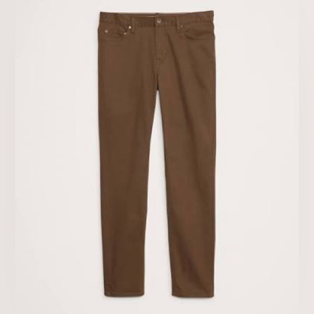 Banana Republic Slim Fit Traveler Pant Light Toffee Brown Sz 34/32